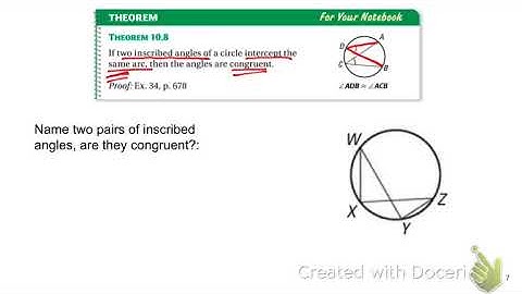 10.4 Inscribed angles and intercepted arcs