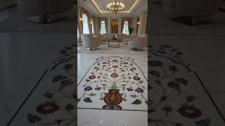 #makranamarble inlay work home flooring design White marble inlay work. #carvedtemple #stonecarving