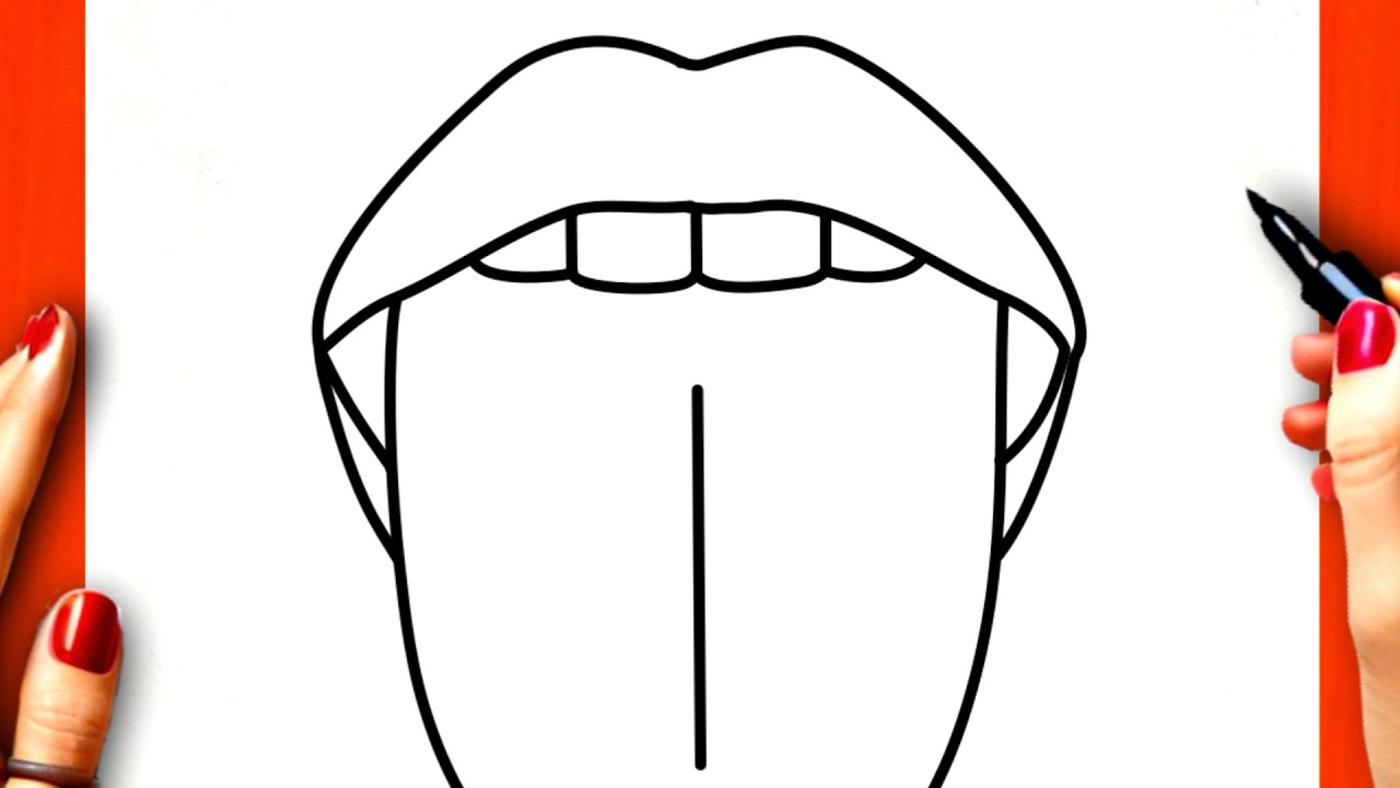 Come disegnare la lingua - How to draw tongue step by step - easy ...