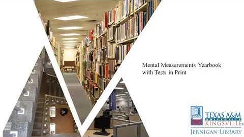 Mental Measurements Yearbook with Tests in Print