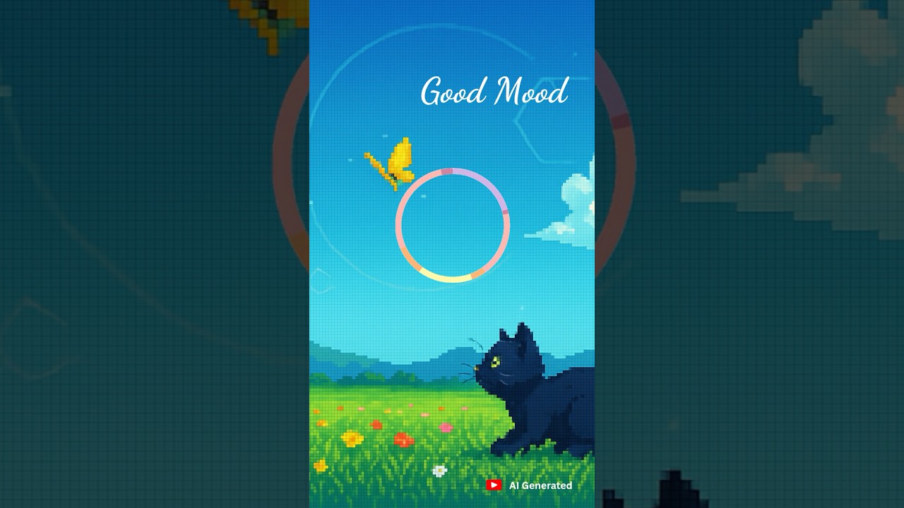 Good Mood Gaming Music AI Animated Video Pixel Art Cat