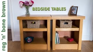 Woodwork video. In this video I make 2x matching oak bedside tables from some left over oak veneered MDF with a solid oak trim. 