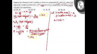 Suppose two elements \( X \) and \( Y \) combine to form two compou...