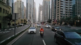 Dubai UAE 'bus ride': Ghubaiba Bus Stn to Dubai Marina via Jumeirah Beach Rd (01.27.'24: 4KUHD)