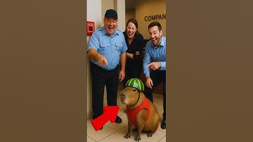 They Laughed at Cappy’s Watermelon Helmet… But He Saved the Whole Dang Building 🍉🔥🐾 #capybara