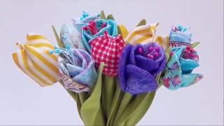 3 DIY. How to make spring flowers from fabric.
