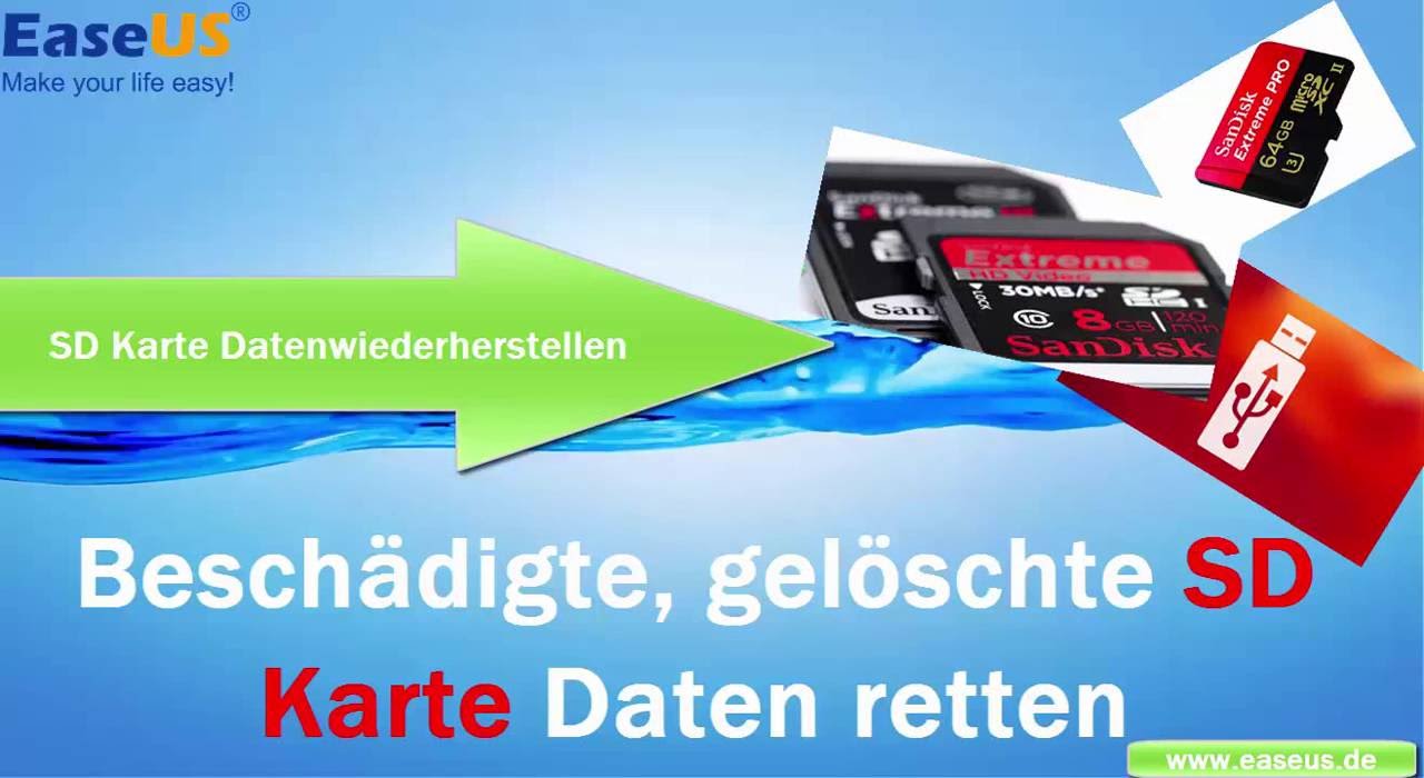 EaseUS Data Recovery Wizard Tutorial Beschädigte, gelöschte SD Karte Daten retten YouTube