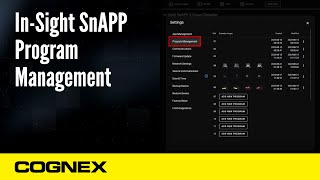 In-Sight SnAPP Sensor: Program Management Settings Overview| Cognex Support screenshot 3