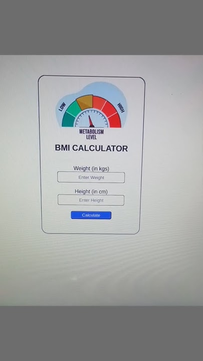 I MADE A BMI CALCULATOR USING HTML CSS & JS - YouTube image.