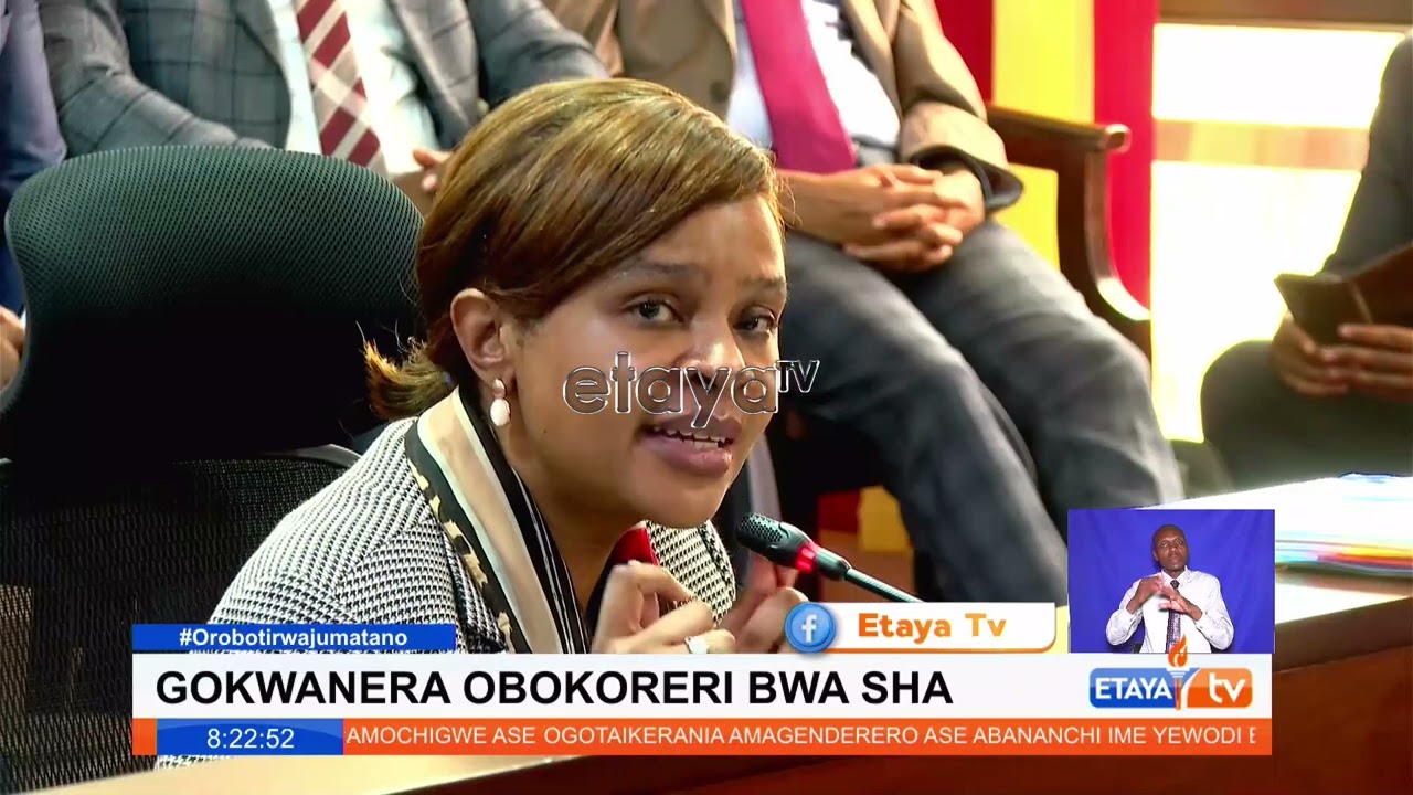 Генеральный директор Управления социального здравоохранения доктор Мерси Мванганг выступает перед...