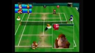 Mario Tennis (N64) - Donkey Kong Jr. vs. Mario