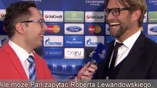 Juergen Klopp żartuje z Roberta Lewandowskiego / Jurgen Klopp jokes about Lewandowski