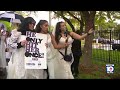 Domestic and dating violence protesters march in Miami Shores