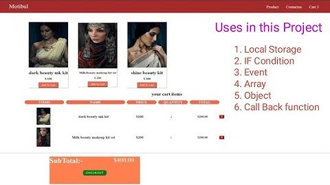 JavaScript Shopping Cart with Local Storage part 2