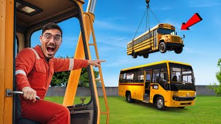 Dropping Real Bus On Bus Experiment | क्या होगा जब बस पे बस को गिराया जायेगा?