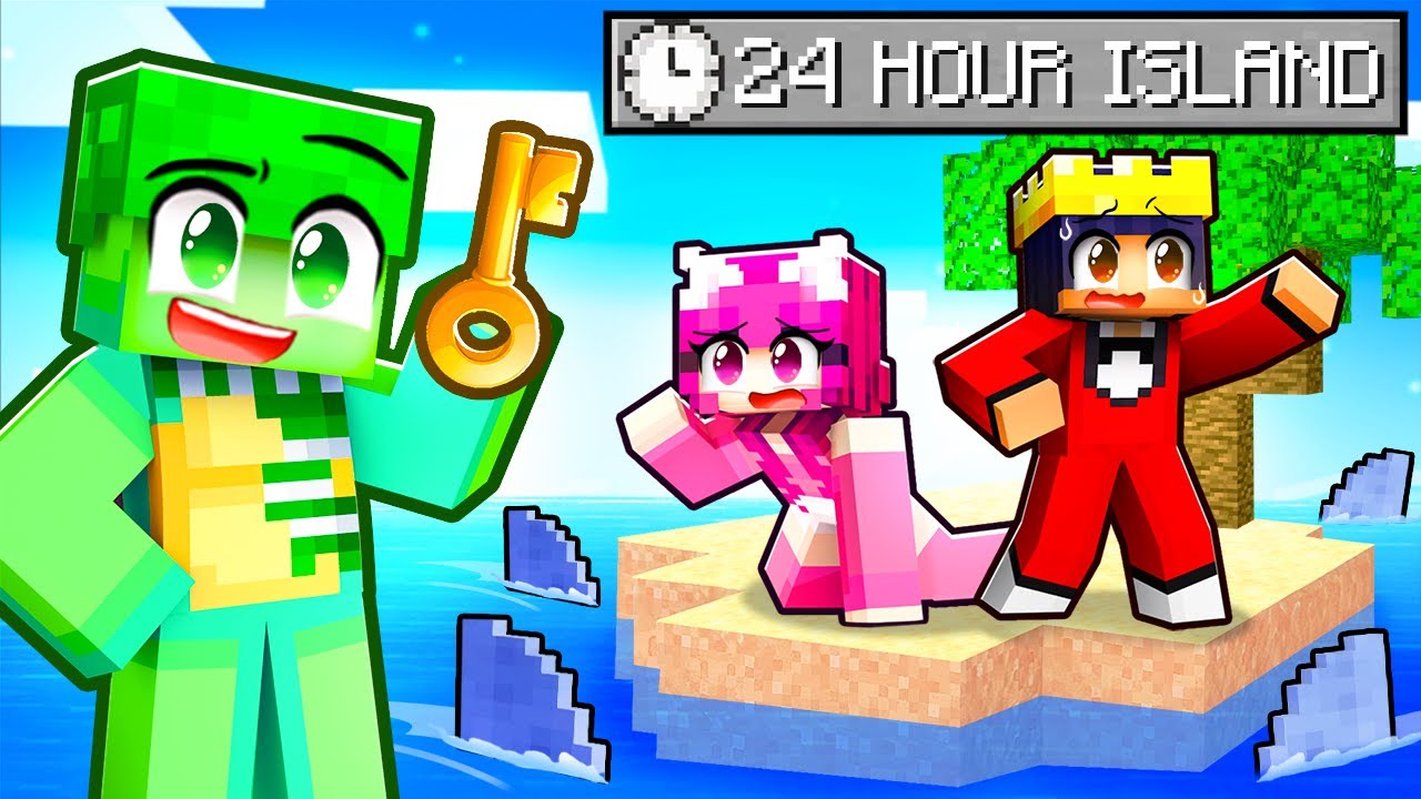 Locking Friends on a ISLAND For 24 HOURS in Minecraft!