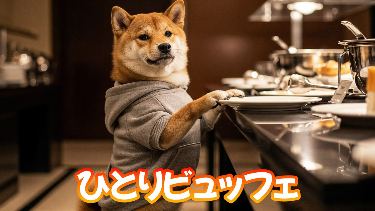 柴犬君 ページ Episode 49] Shibakun at a buffet alone… and thinking of Tsukimi