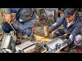 Their crafty fingers making car Exhaust Muffler in primitive conditions || DIY silencer muffler