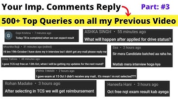 🔴All Comments Reply of my Previous Videos - TCS Free & Paid & Ninja, Wipro, CTS, Capg, Tech M, etc.
