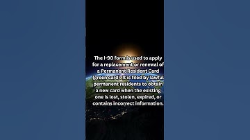 I 90 Application to Replace Permanent Resident Card