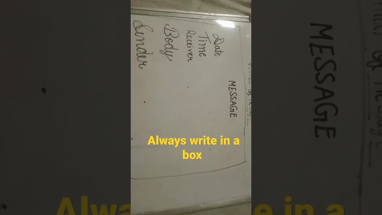 FORMAT OF MESSAGE WRITING 