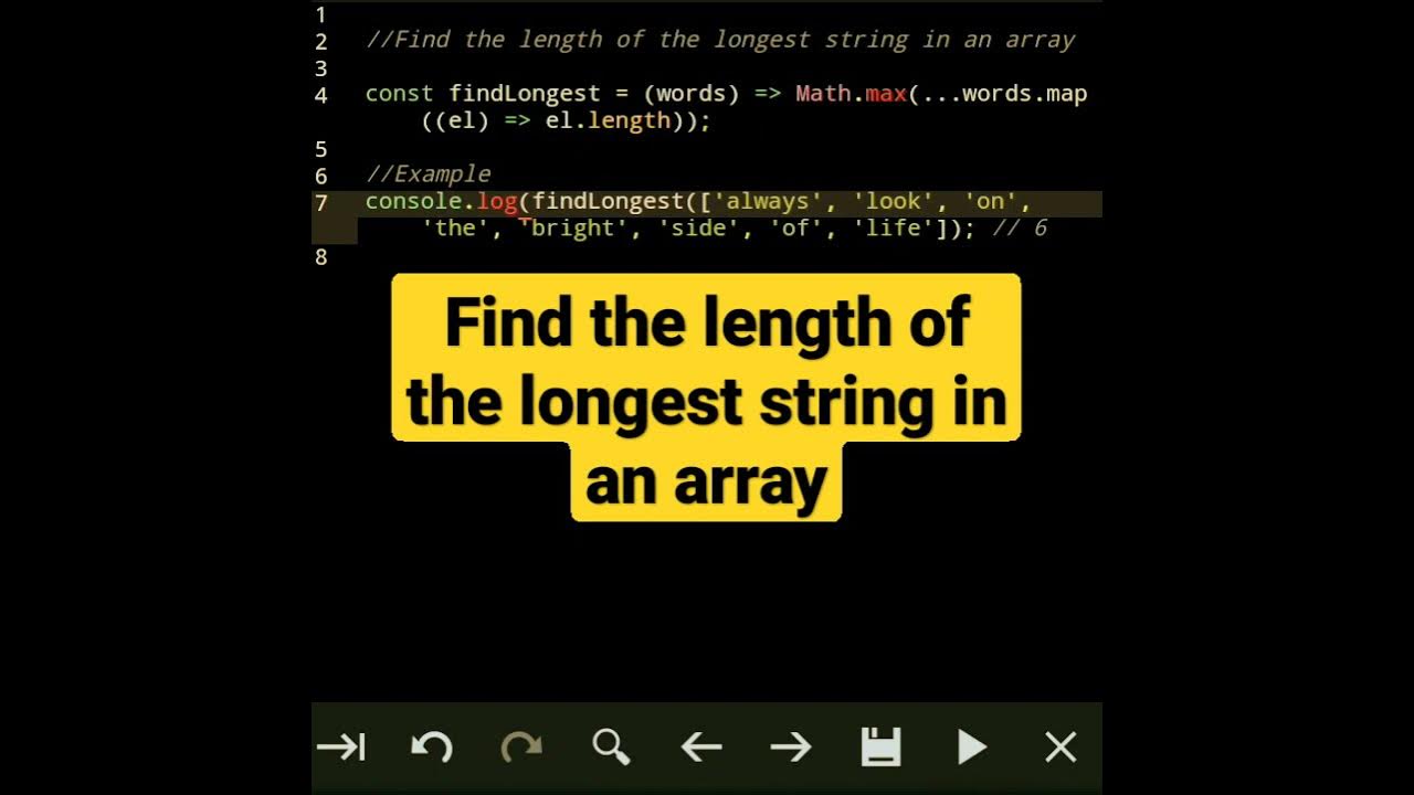 Find the length of the longest string in an array #shorts #javascript # ...
