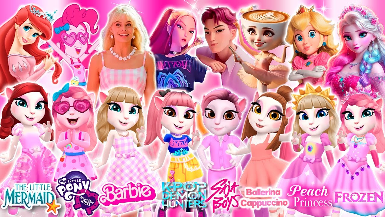 🌟 Angela 2 | Ariel Vs Pinkie Pie Vs Wicked Vs Mira Vs Barbie Vs Abby Vs Pr Peach VS Elsa Cosplay 🎀