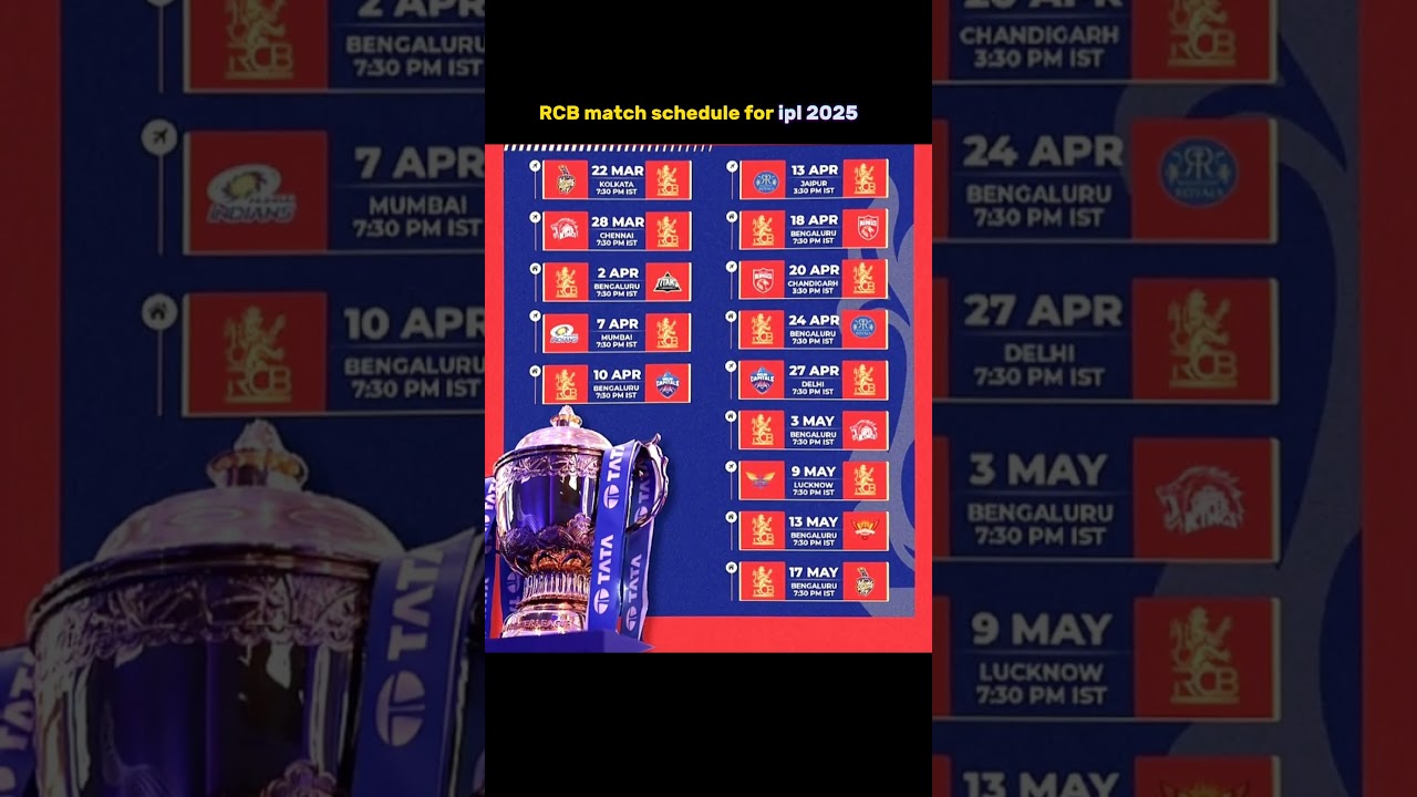 RCB schedule for ipl 2025 
