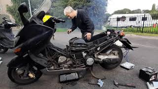 Yamaha XP500 T-Max started after 4 yrs.