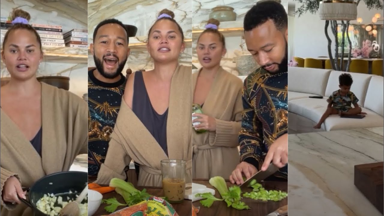 Chrissy Teigen and John Legend Cooking in their new Home Instagram