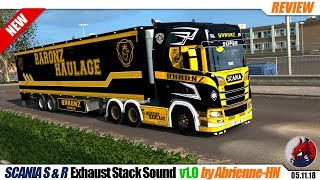["Euro Truck Simulator 2", "mods", "modifications", "sound mod", "Scania S & R Exhaust Stack Sound", "by Abrienne-HN"]