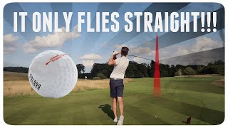 18 holes with illegal golf ball that only flies straight (as tested by Rick Shiels)