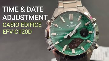 CASIO EDIFICE TIME AND DATE ADJUSTMENT EFV-C120D | Digital and Analog Time
