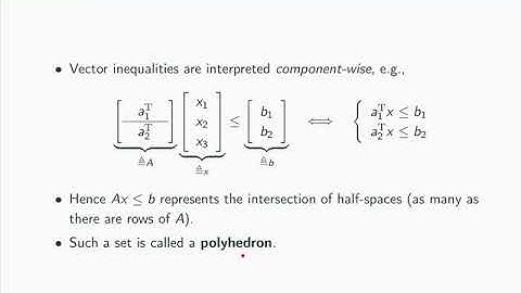 Linear System Theory - 03 Linear programming