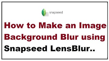 How to Blur the Background of Picture Using Snapseed App