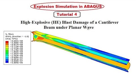 Explosion Simulation in ABAQUS - High Explosive Damage of a Cantilever Beam-Planar Wave - Tutorial 4