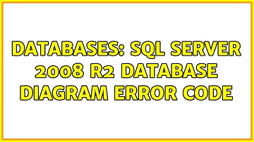 Databases: SQL Server 2008 R2 Database Diagram Error Code (2 Solutions!!)
