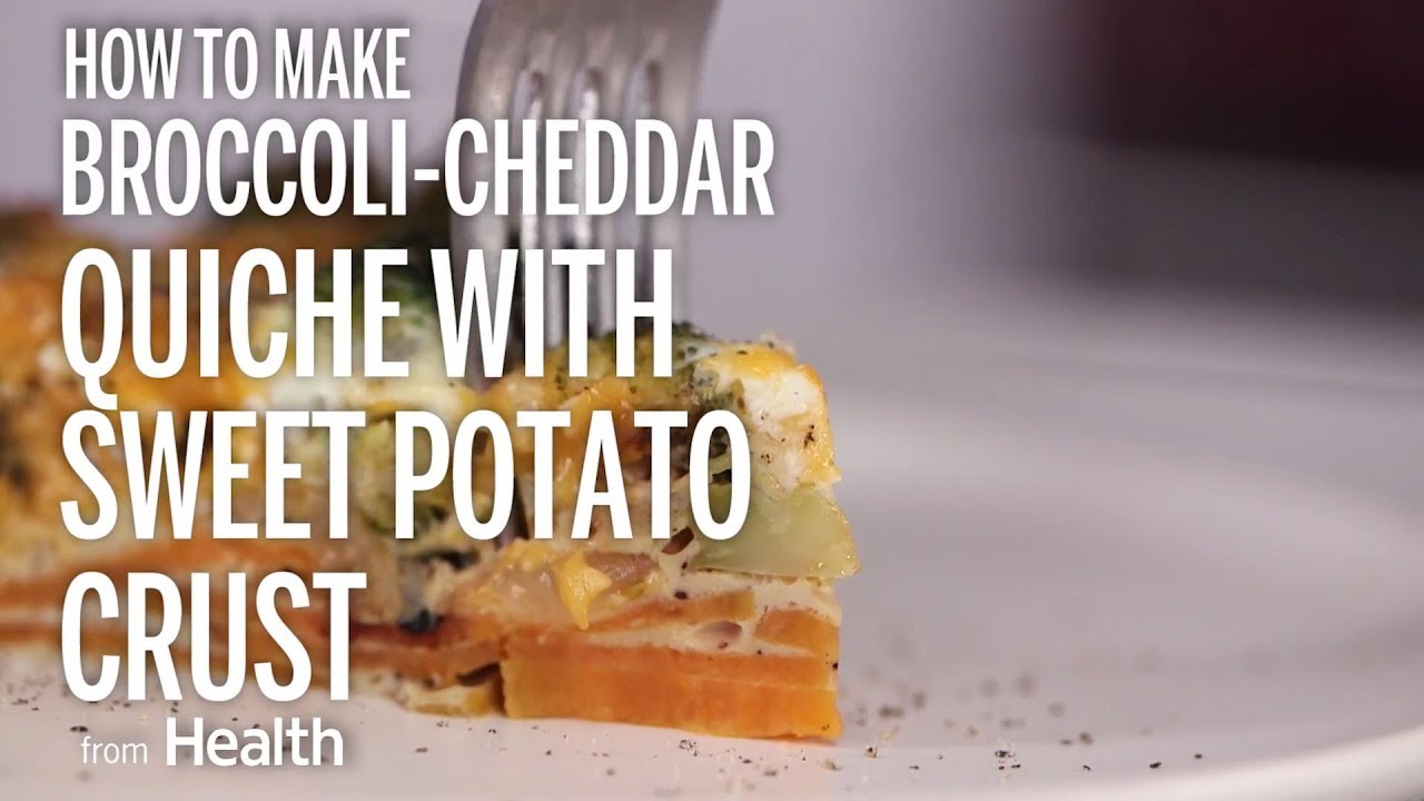 How to Make Broccoli-Cheddar Quiche With Sweet Potato Crust | Health