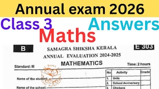Class 3 Maths Annual exam question paper and answers 2026| #class3 #class3maths