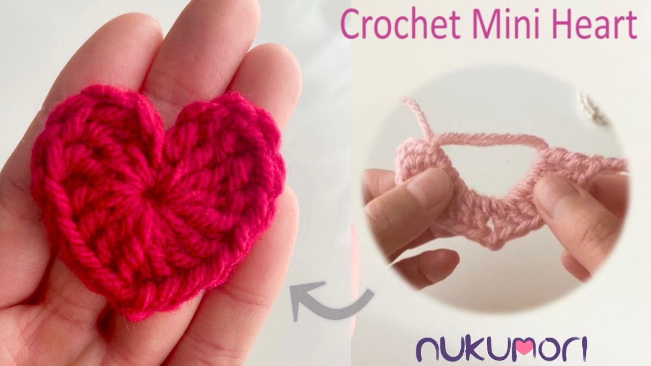 かぎ針編み：可愛いミニハートの簡単な編み方ｌ初心者の方用🔰