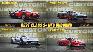 Top 5 Best S+ Class Car in NFS Unbound - Need For Speed Unbound unite