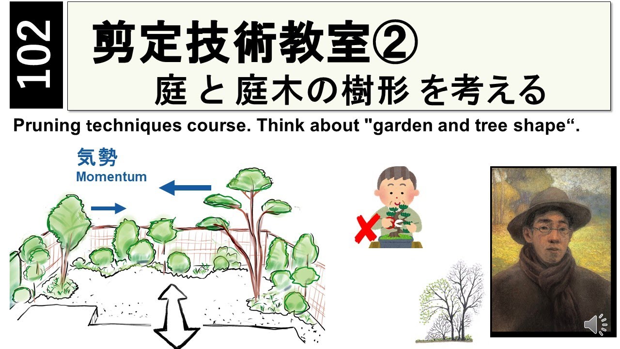 102 剪定教室「庭と庭木の樹形」　Garden and tree shape. miki3
