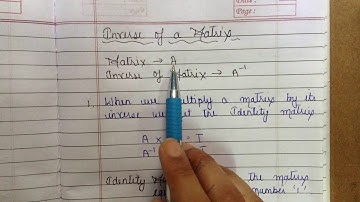 Inverse of a matrix Part-1