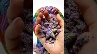 Colorful Layers Kinetic Sand Cutting  #kineticsand #satisfying  #halo
