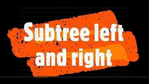 Subtree left and right I The Power of Subtree