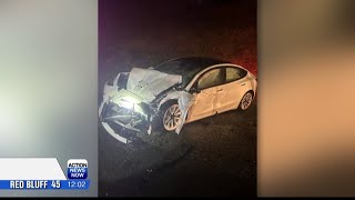 Tesla driver arrested for DUI, child endangerment after hitting Caltrans truck