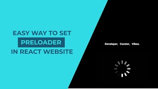 How To Make Website Preloader Using  ReactJs | Page Loading, Website Loading Animation | #react #css