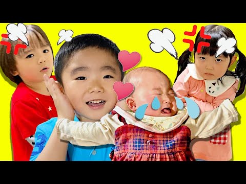 寸劇 赤ちゃんのお世話がしたいじゅたろうくんが お友達と大喧嘩 Youtube