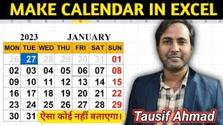 How to Create Calendar in Excel | 2023 | Fully Automatic Dynamic Calendar