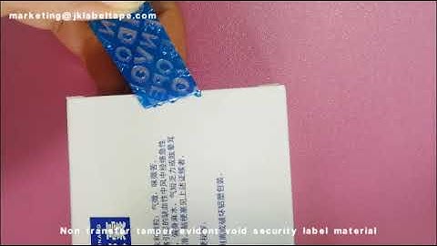 Non transfer tamper evident void security label material